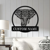 Mandala Elephant Metal Wall Art with Led Lights, Metal Wall Decor, Wall Decor, Wall Hangings, Home Metal Decor, Animal Wall Art