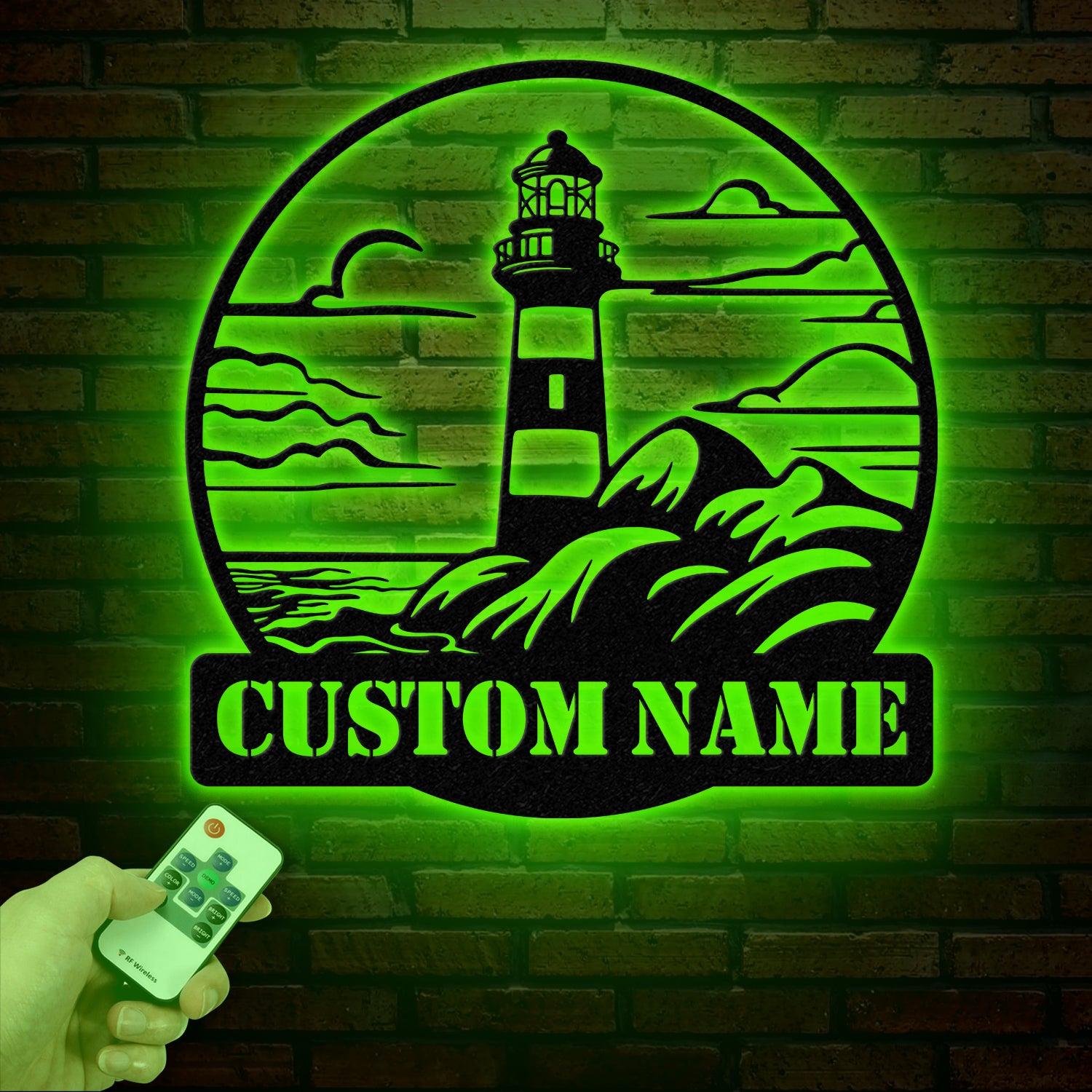 Personalized Lighthouse Metal Sign, Custom Lighthouse Name Sign, Beach House Decor, Harbor Sign, Lighthouse Metal Wall Art, Coastal Decor