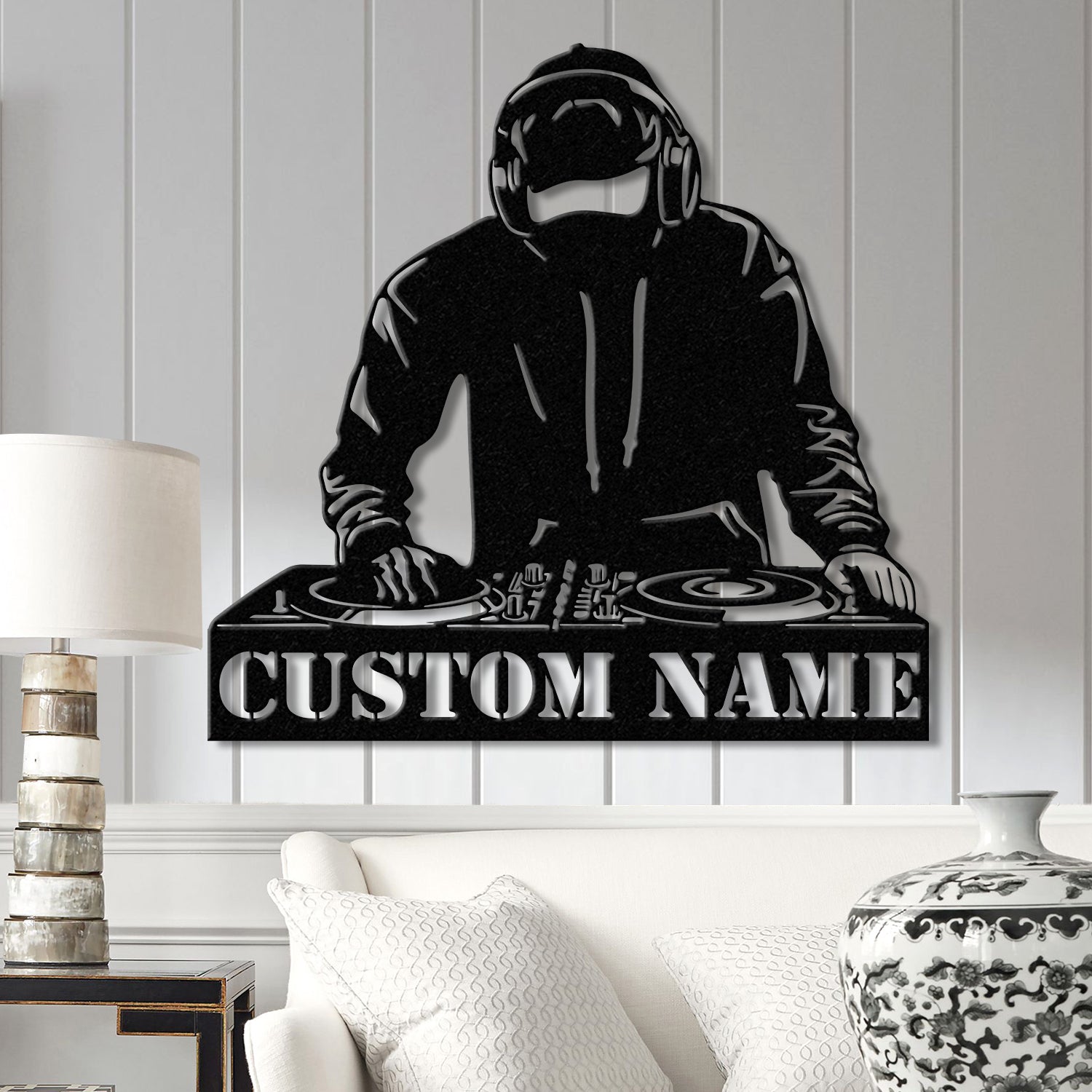 Custom DJ Metal Sign with LED Light, Personalized Disc Jockey Wall Art, Music Lover Gift, DJ Player Sign, Unique DJ Gift for Men