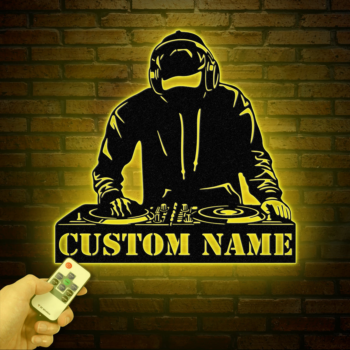 Custom DJ Metal Sign with LED Light, Personalized Disc Jockey Wall Art, Music Lover Gift, DJ Player Sign, Unique DJ Gift for Men