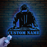 Custom DJ Metal Sign with LED Light, Personalized Disc Jockey Wall Art, Music Lover Gift, DJ Player Sign, Unique DJ Gift for Men