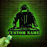 Custom DJ Metal Sign with LED Light, Personalized Disc Jockey Wall Art, Music Lover Gift, DJ Player Sign, Unique DJ Gift for Men