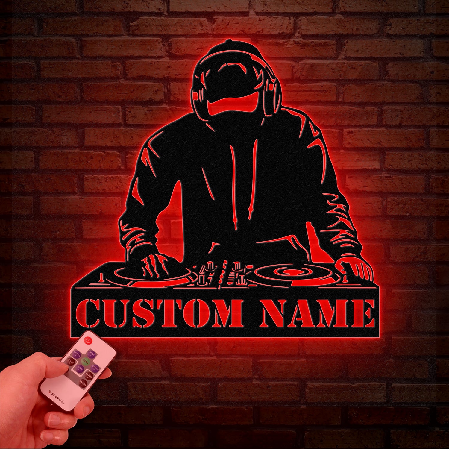 Custom DJ Metal Sign with LED Light, Personalized Disc Jockey Wall Art, Music Lover Gift, DJ Player Sign, Unique DJ Gift for Men
