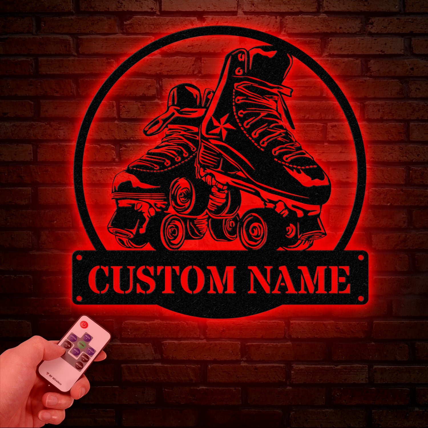 Custom Metal Roller Skate Sign with LED Lights – Personalized Roller Skating Name Sign – Roller Skating Home Decor – Gifts for Girls