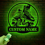 Custom Metal Roller Skate Sign with LED Lights – Personalized Roller Skating Name Sign – Roller Skating Home Decor – Gifts for Girls