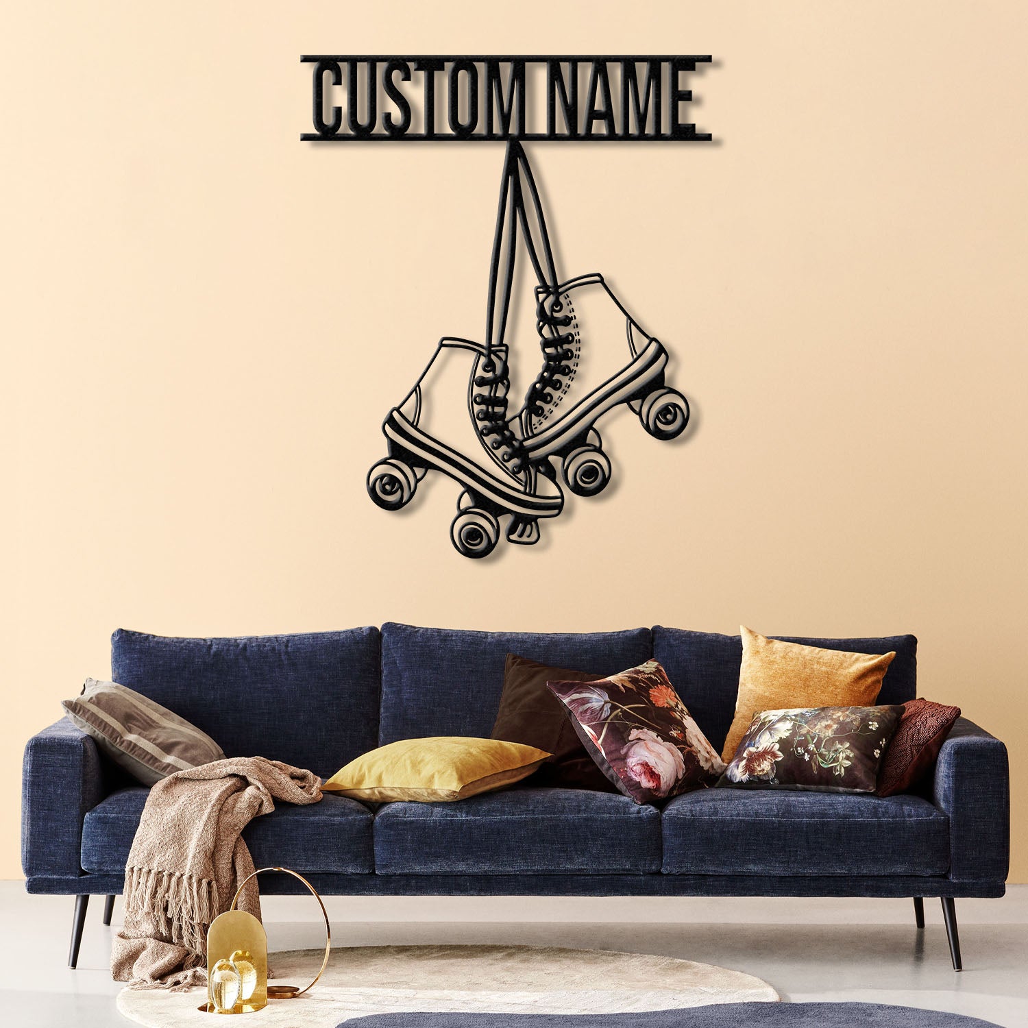 Custom Metal Roller Skate Sign with LED Lights – Personalized Roller Skating Name Sign – Unique Roller Skating Home Decor – Gifts for Girls