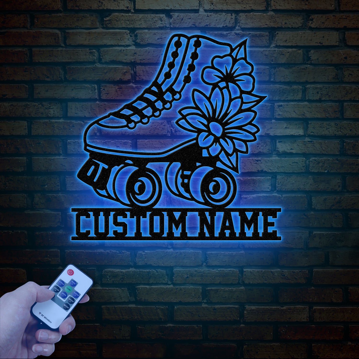 Custom Metal Roller Skate Sign with LED Lights – Personalized Roller Skating Name Sign – Roller Skating Home Decor – Gifts for Girls