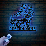 Custom Metal Roller Skate Sign with LED Lights – Personalized Roller Skating Name Sign – Roller Skating Home Decor – Gifts for Girls