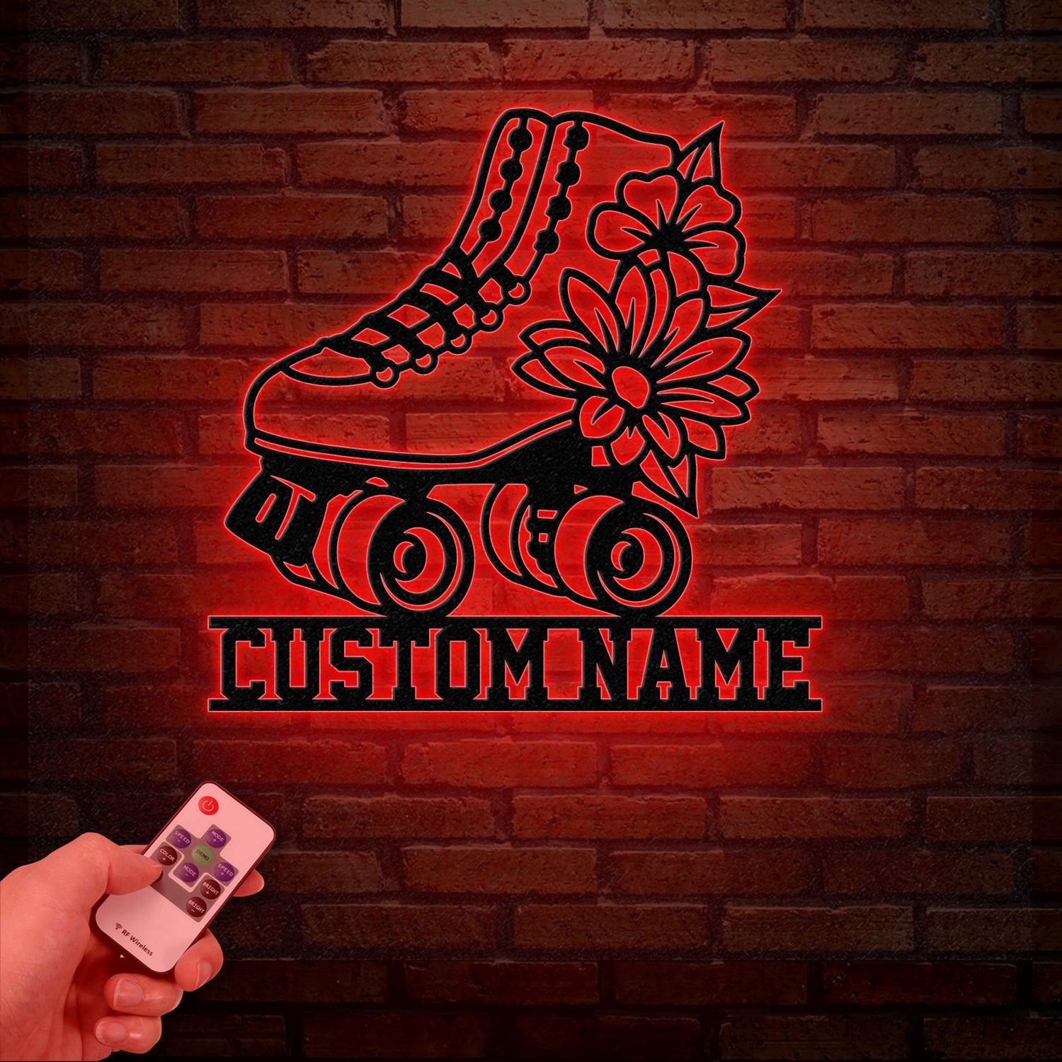 Custom Metal Roller Skate Sign with LED Lights – Personalized Roller Skating Name Sign – Roller Skating Home Decor – Gifts for Girls