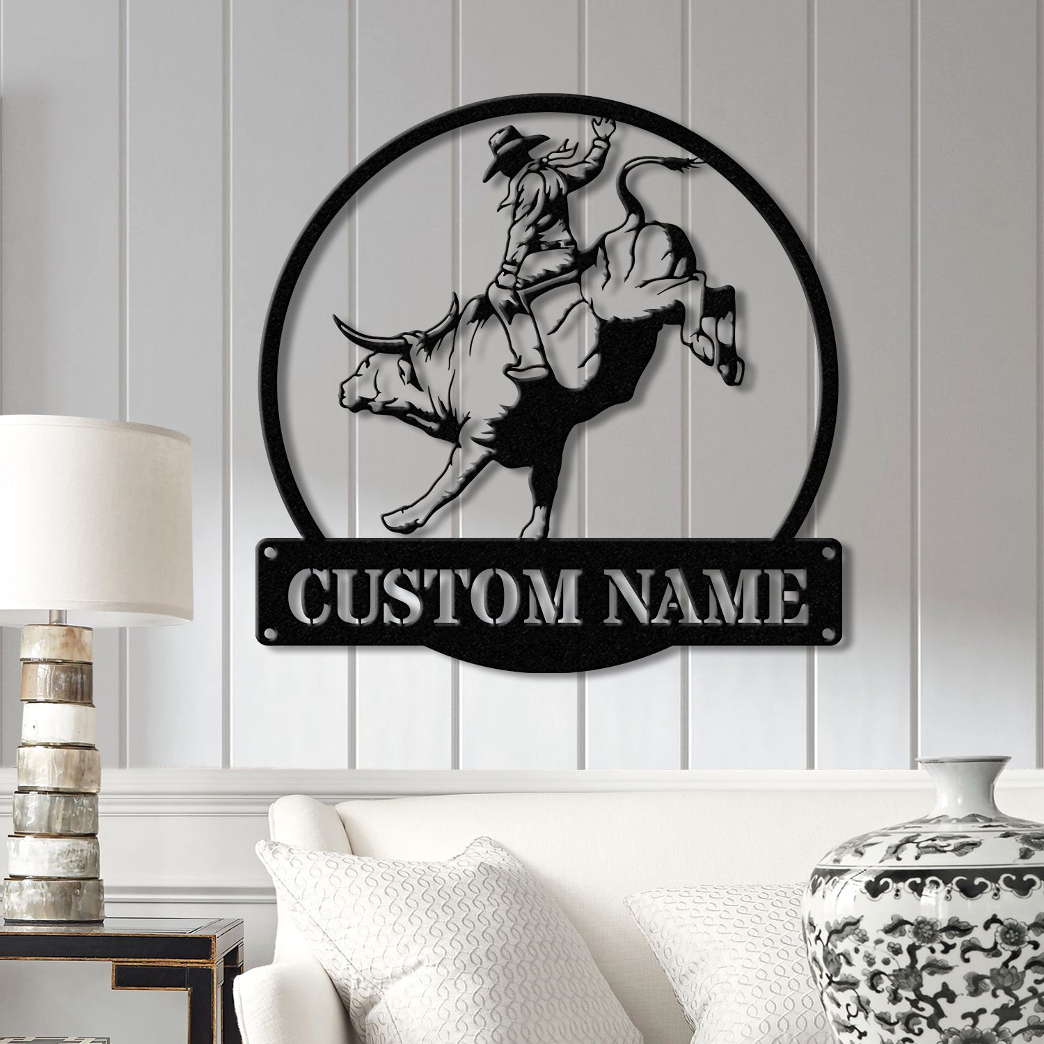 Custom Rodeo Metal Wall Art with Led Light - Cowboy Riding Horse LED Sign, Bedroom Rodeo Decor, Wall Decor, Horse Metal Light for Home or Bar