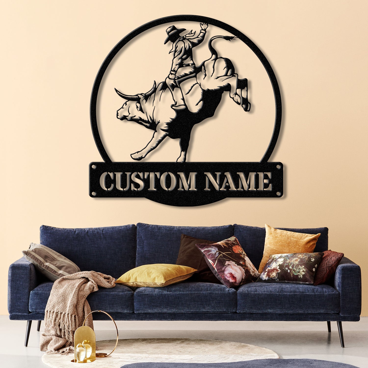Custom Rodeo Metal Wall Art with Led Light - Cowboy Riding Horse LED Sign, Bedroom Rodeo Decor, Wall Decor, Horse Metal Light for Home or Bar