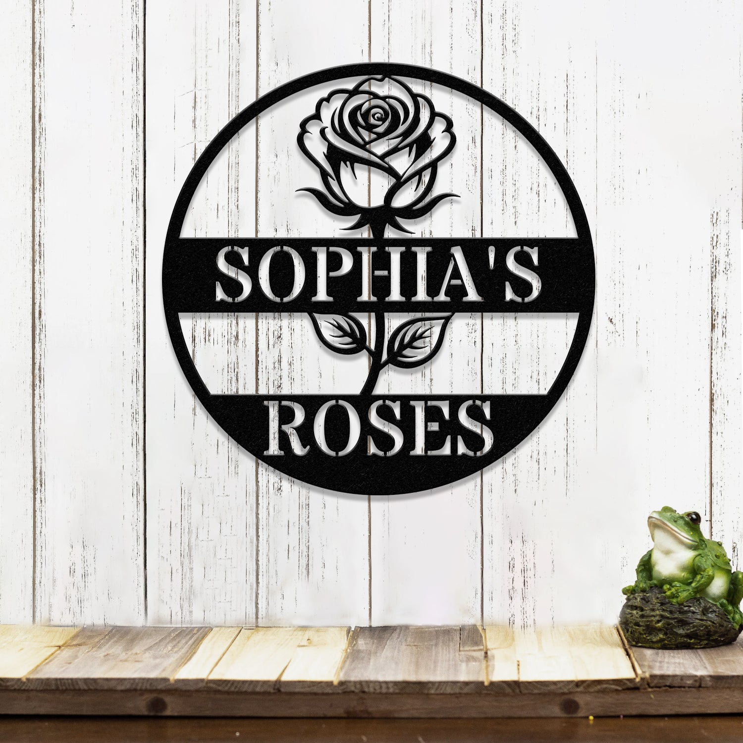 Custom Rose Garden Metal Wall Sign, Personalized Outdoor Garden Sign, Mom Roses Sign, Garden Hanging, Flower Bouquet Art, Gift for Her