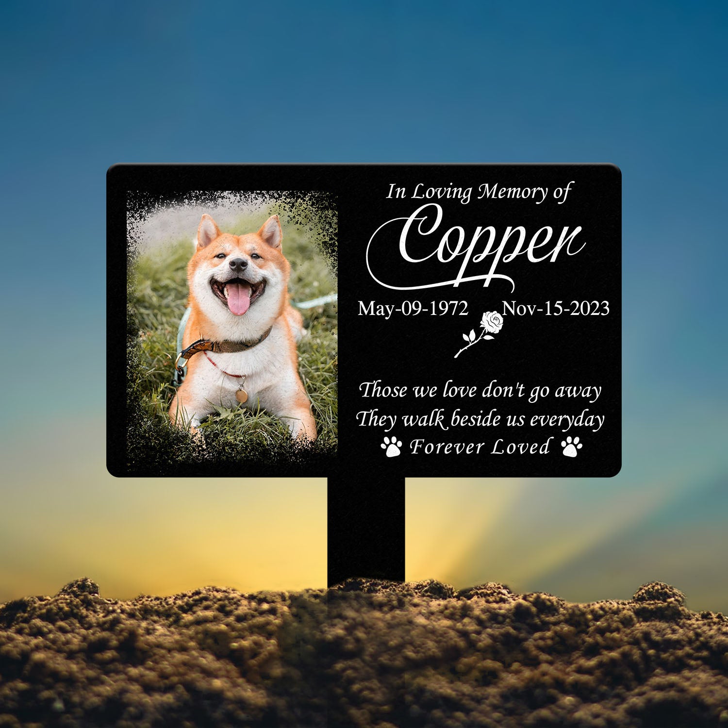 Custom Photo Dog Loss Memorial Stake, Personalized Pet Grave Marker, Photo Tribute Plaque for Bereaved Dog Owners, Dog Remembrance Decor