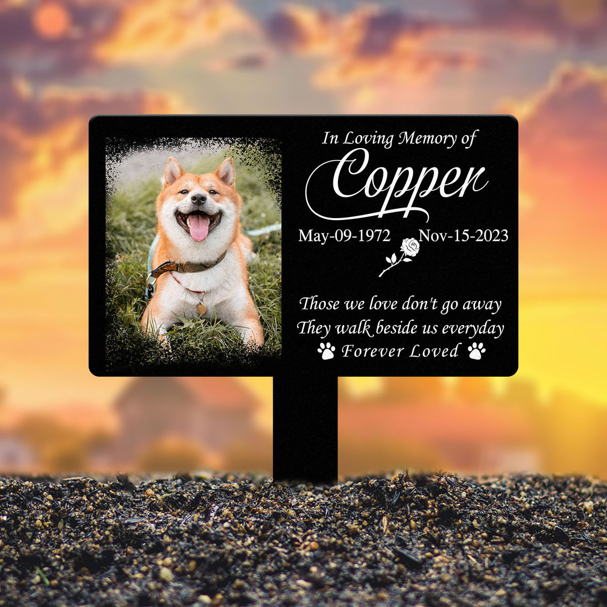 Custom Photo Dog Loss Memorial Stake, Personalized Pet Grave Marker, Photo Tribute Plaque for Bereaved Dog Owners, Dog Remembrance Decor
