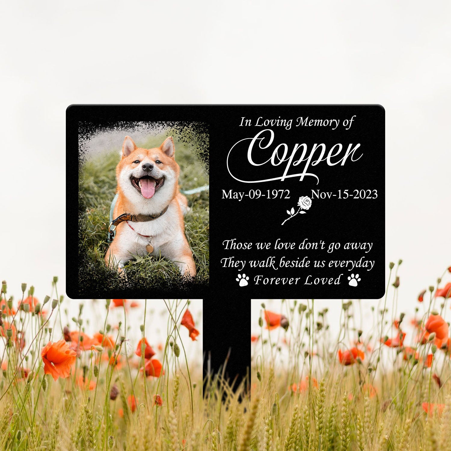 Custom Photo Dog Loss Memorial Stake, Personalized Pet Grave Marker, Photo Tribute Plaque for Bereaved Dog Owners, Dog Remembrance Decor