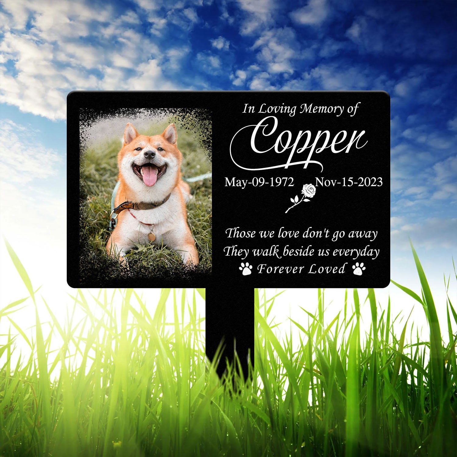 Custom Photo Dog Loss Memorial Stake, Personalized Pet Grave Marker, Photo Tribute Plaque for Bereaved Dog Owners, Dog Remembrance Decor