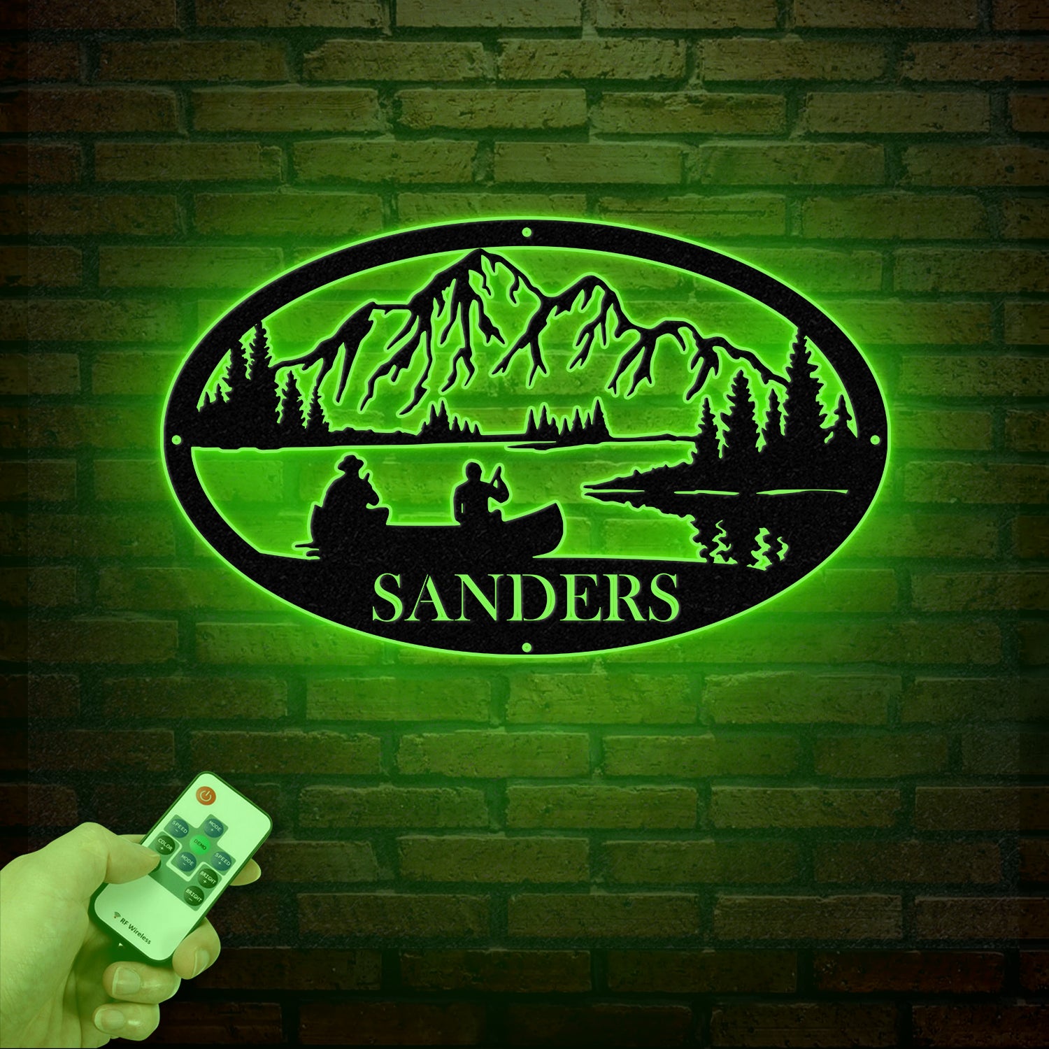 Personalized Lake House Metal Sign with LED Lights – Custom Lake House Name Sign – Forest Lake Wall Art & Camping Decor for Front Porch