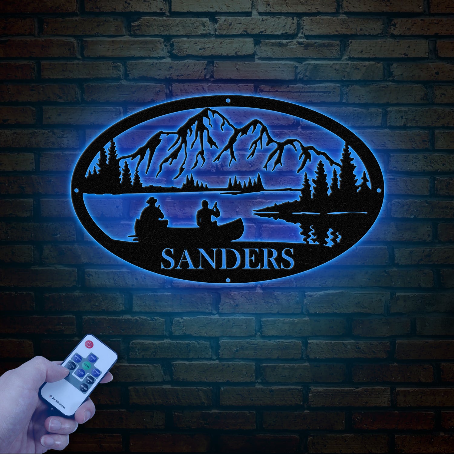 Personalized Lake House Metal Sign with LED Lights – Custom Lake House Name Sign – Forest Lake Wall Art & Camping Decor for Front Porch