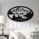 Personalized Lake House Metal Sign with LED Lights – Custom Lake House Name Sign – Forest Lake Wall Art & Camping Decor for Front Porch