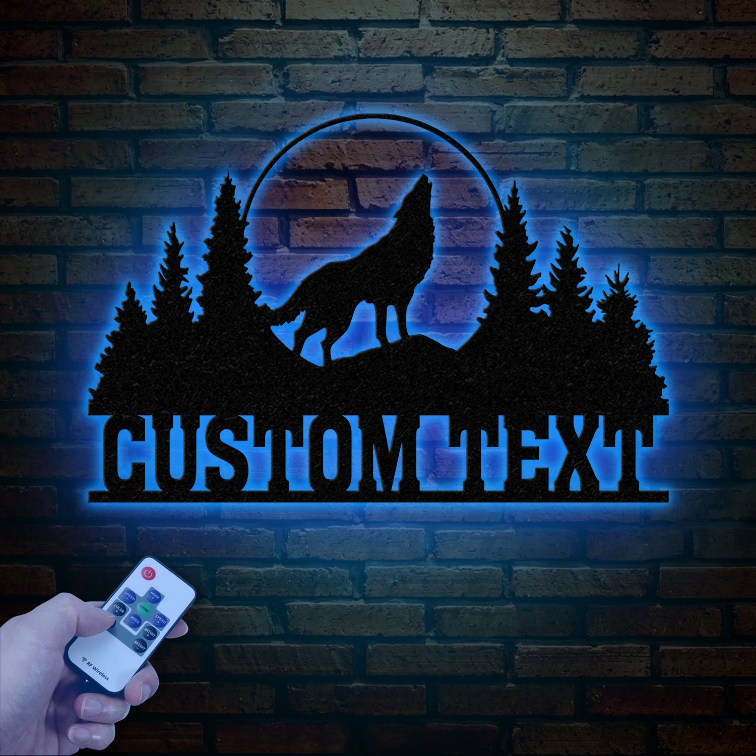 Personalized Wolf Howling Metal Cabin Sign, Custom Wolf Name Sign, Great Outdoor, Weatherproof Sign, Farm Sign, Custom Metal Cabin Sign