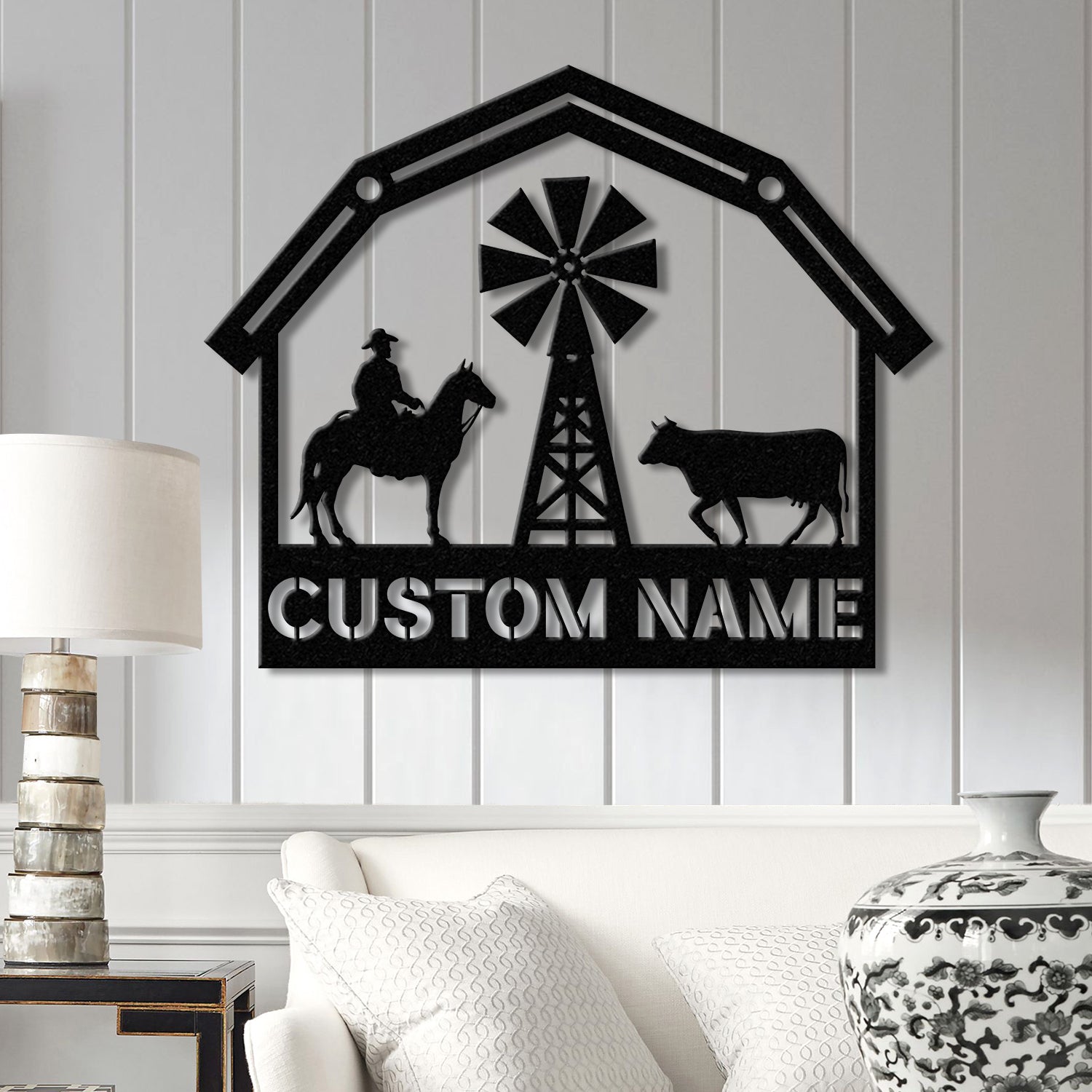 Personalized Farmhouse Metal Sign with Led Lights, Custom Metal Farm Wall Art, Farm Name sign, Metal Barn Sign, Farmer Gift, Christmas Gift