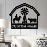 Personalized Farmhouse Metal Sign with Led Lights, Custom Metal Farm Wall Art, Farm Name sign, Metal Barn Sign, Farmer Gift, Christmas Gift