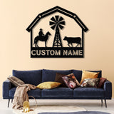 Personalized Farmhouse Metal Sign with Led Lights, Custom Metal Farm Wall Art, Farm Name sign, Metal Barn Sign, Farmer Gift, Christmas Gift