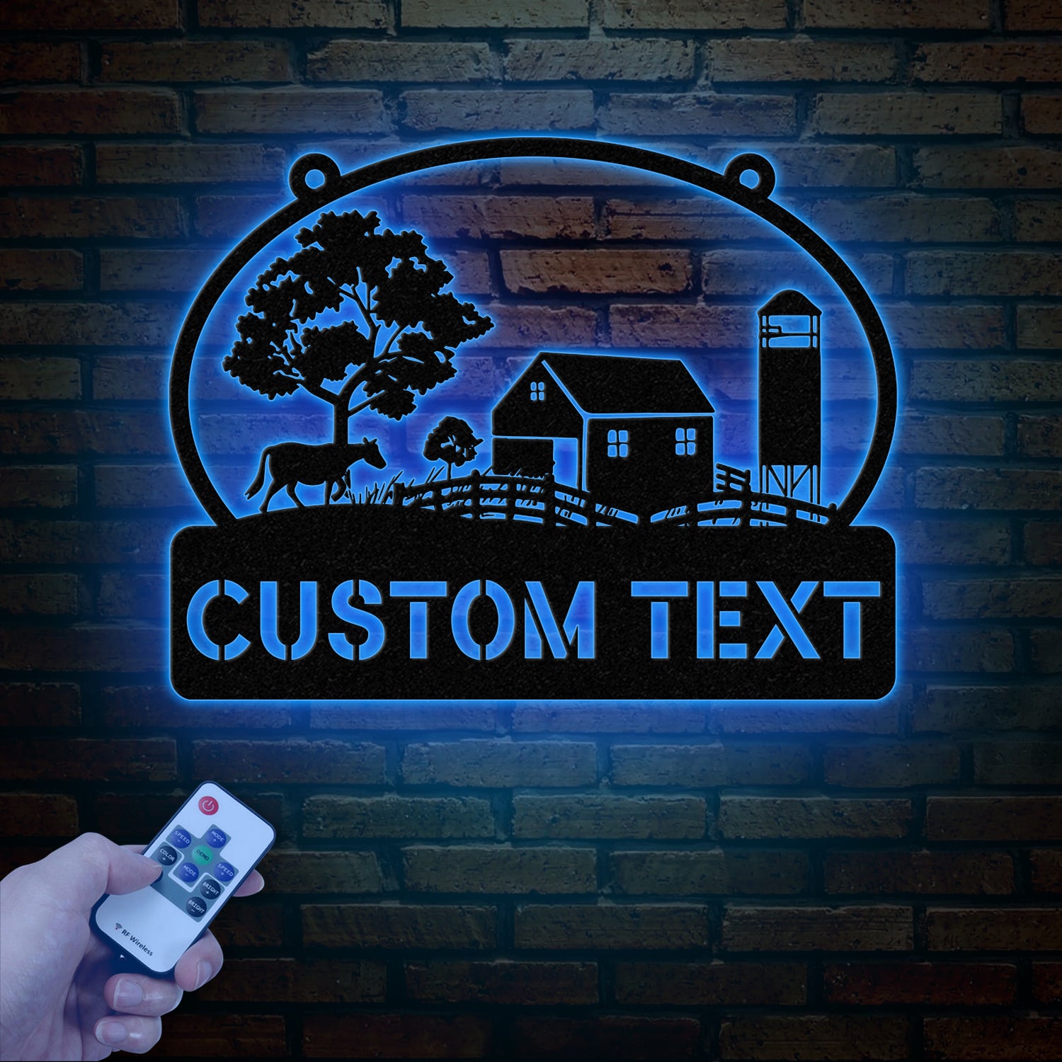 Personalized Farmhouse Metal Sign with Led Lights, Custom Metal Farm Wall Art, Farm Name sign, Metal Barn Sign, Farmer Gift, Christmas Gift