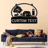 Personalized Farmhouse Metal Sign with Led Lights, Custom Metal Farm Wall Art, Farm Name sign, Metal Barn Sign, Farmer Gift, Christmas Gift