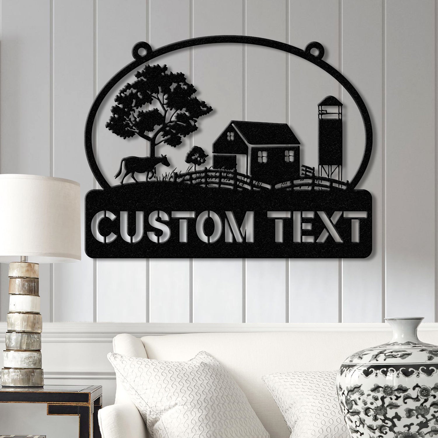 Personalized Farmhouse Metal Sign with Led Lights, Custom Metal Farm Wall Art, Farm Name sign, Metal Barn Sign, Farmer Gift, Christmas Gift