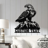 Custom Eagle Metal Wall Art with Lights, Personalized American Eagle Sign, Patriotic Wall Decor, Living Room Decor, Unique Veteran Gift