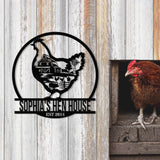 Personalized Hen House Coop Sign with Led Light, Custom Chicken Coop Sign, Farm Metal Sign, Metal Chicken Sign, Custom Chicken Coop Sign