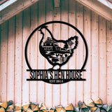 Personalized Hen House Coop Sign with Led Light, Custom Chicken Coop Sign, Farm Metal Sign, Metal Chicken Sign, Custom Chicken Coop Sign