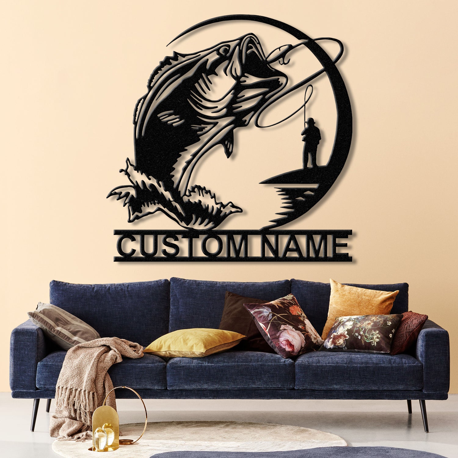 Custom Fishing Metal Sign with Led Lights, Fish name Sign, Personalized Fish Wall Art, Gift for Fisherman, Fishing Wall Decor, Gift For Dad