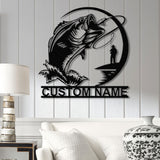 Custom Fishing Metal Sign with Led Lights, Fish name Sign, Personalized Fish Wall Art, Gift for Fisherman, Fishing Wall Decor, Gift For Dad