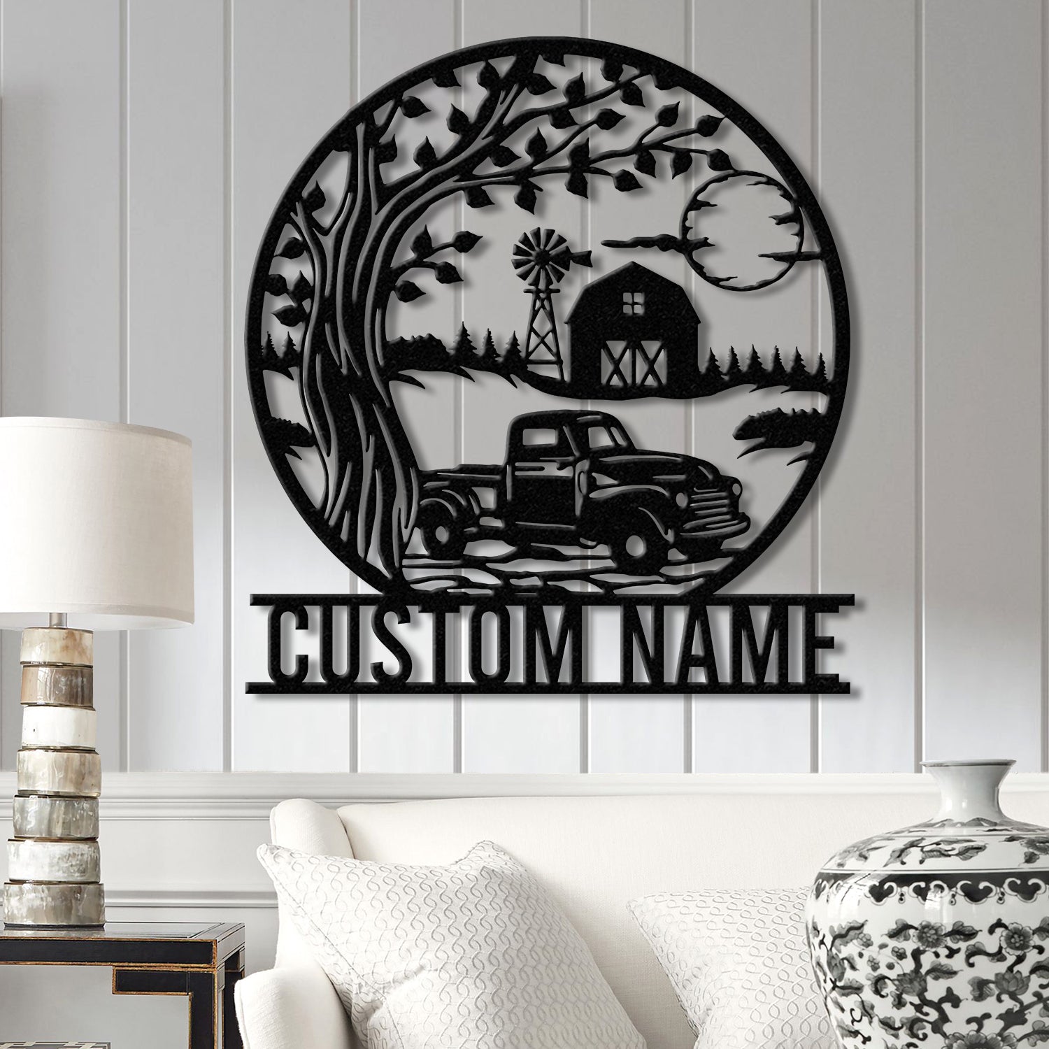 Custom Pickup Truck Metal Farm Sign, Farm Metal Sign, Farm Decor, Personalized Family Name Sign, Unique Gift for Farmers, Outdoor Farm Decor