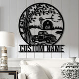 Custom Pickup Truck Metal Farm Sign, Farm Metal Sign, Farm Decor, Personalized Family Name Sign, Unique Gift for Farmers, Outdoor Farm Decor