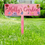 Personalized Garden Sign with Stake, Metal Flower Garden Sign, Custom Garden Stake, Family Garden Sign, Yard Decor, Gardener Gifts