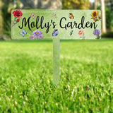 Personalized Garden Sign with Stake, Metal Flower Garden Sign, Custom Garden Stake, Family Garden Sign, Yard Decor, Gardener Gifts