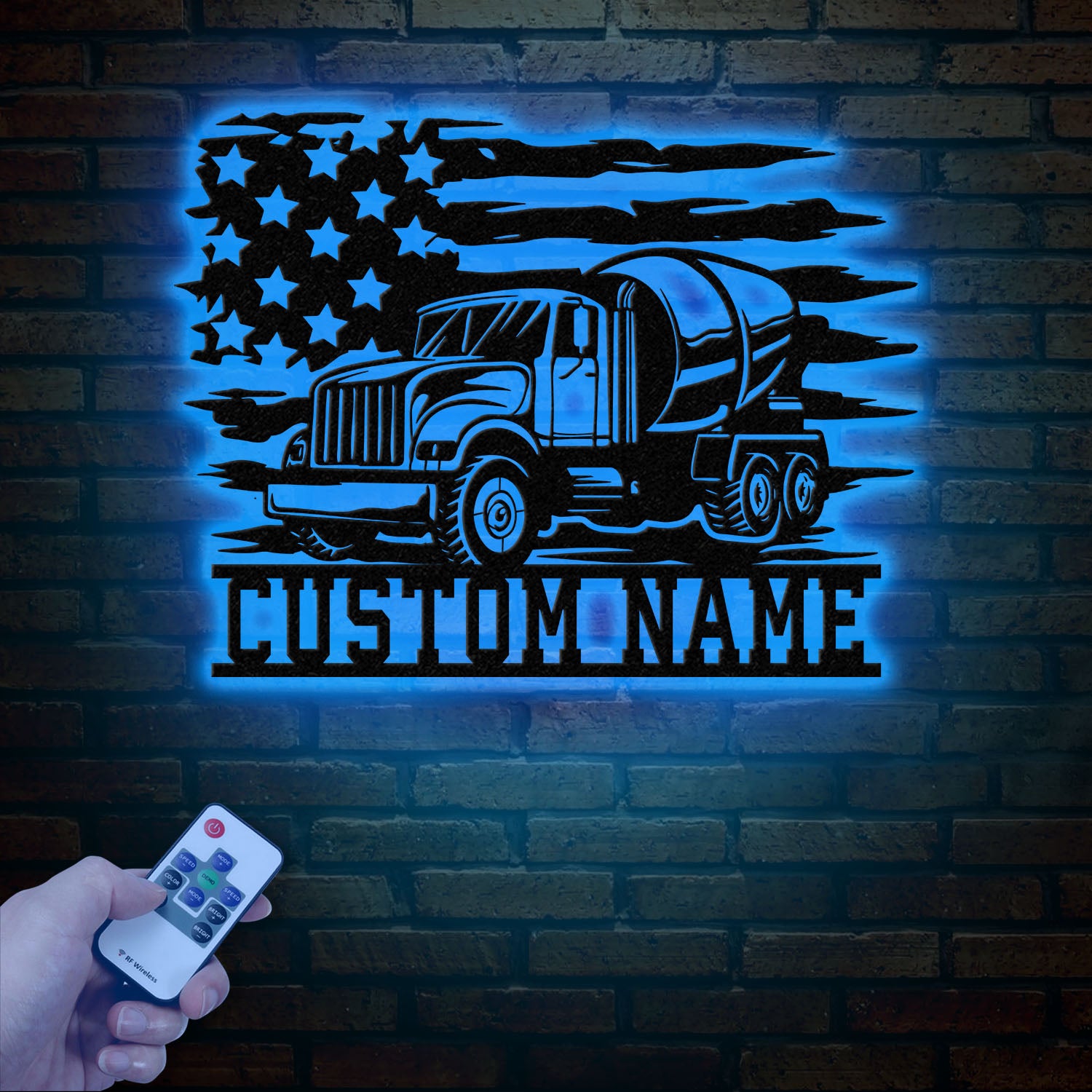 Personalized Concrete Mixer Metal Sign with Led Light – Custom Cement Truck Wall Art – Construction Worker or Trucker Gift, Christmas Gifts
