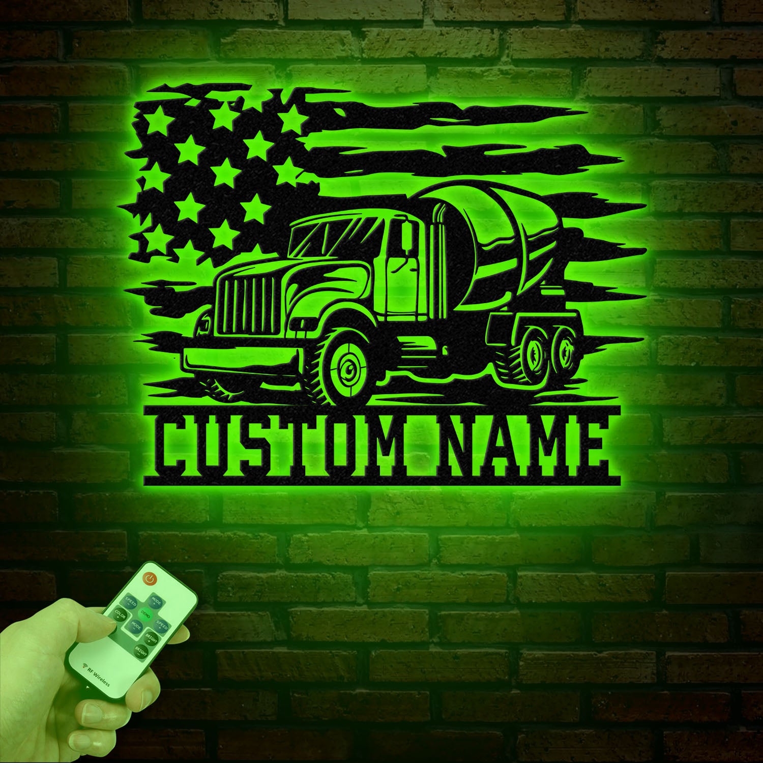 Personalized Concrete Mixer Metal Sign with Led Light – Custom Cement Truck Wall Art – Construction Worker or Trucker Gift, Christmas Gifts