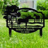 Custom Outdoor Horse Farm Sign, Metal Yard Stake, Custom Last Name Family Sign, Rustic Ranch Sign, Christmas Gifts, Address Sign