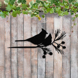 Cardinals Metal Bird Yard Garden Art, Metal Yard Art, Tree sign, Memorial Sign, Bird Lover Gifts, Patio Decor, Christmas Gifts