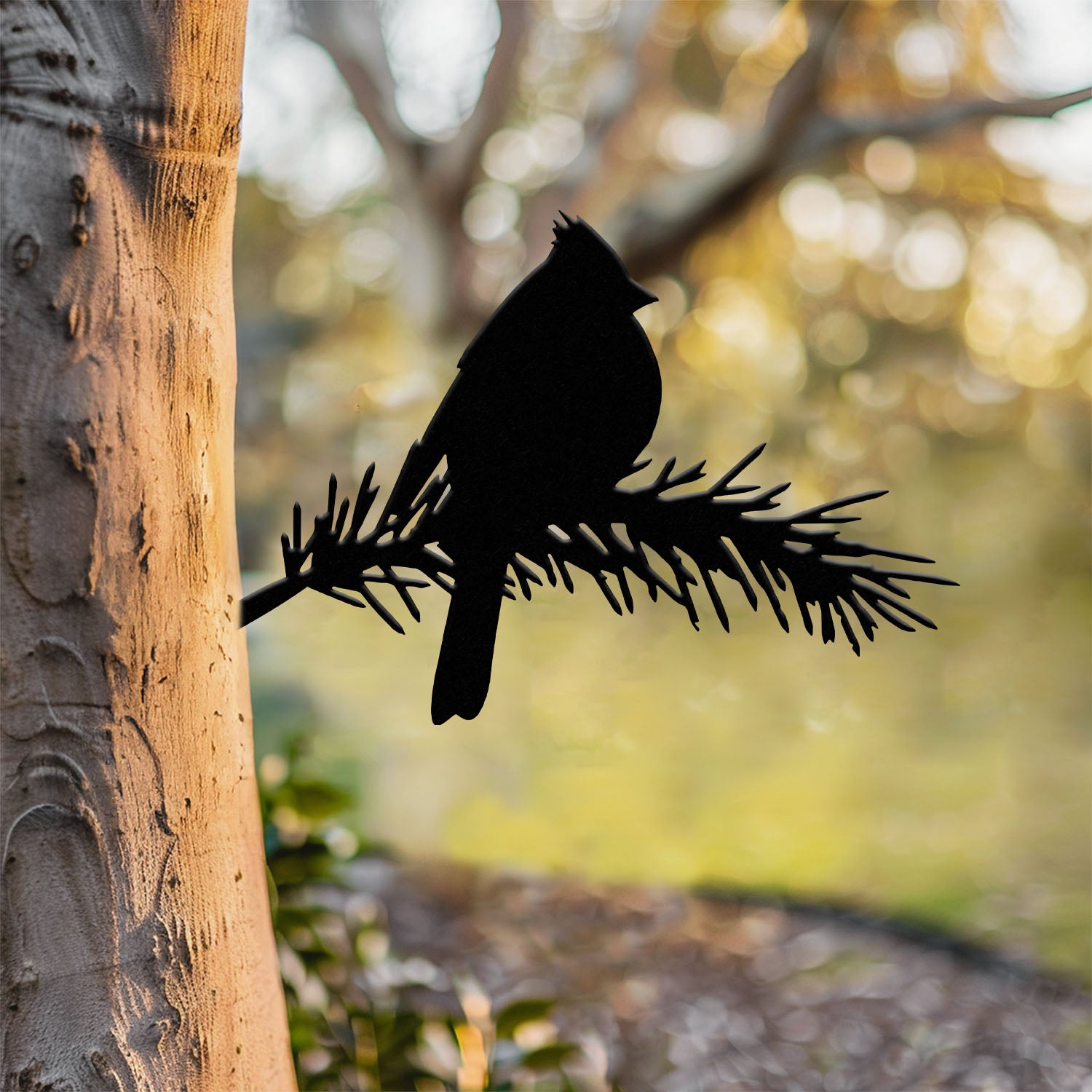 Cardinals Metal Bird Yard Garden Art, Metal Yard Art, Tree sign, Memorial Sign, Bird Lover Gifts, Patio Decor, Christmas Gifts