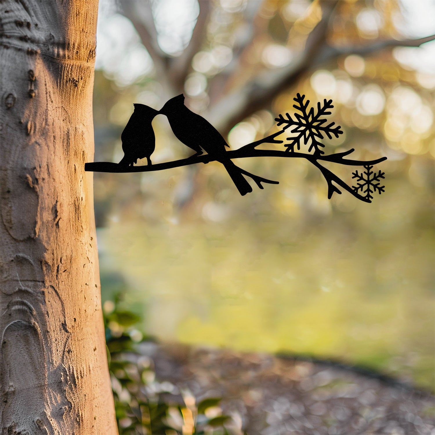 Cardinal Metal Bird Yard Garden Art, Metal Yard Art, Tree sign, Memorial Sign, Bird Lover Gifts, Christmas Gifts