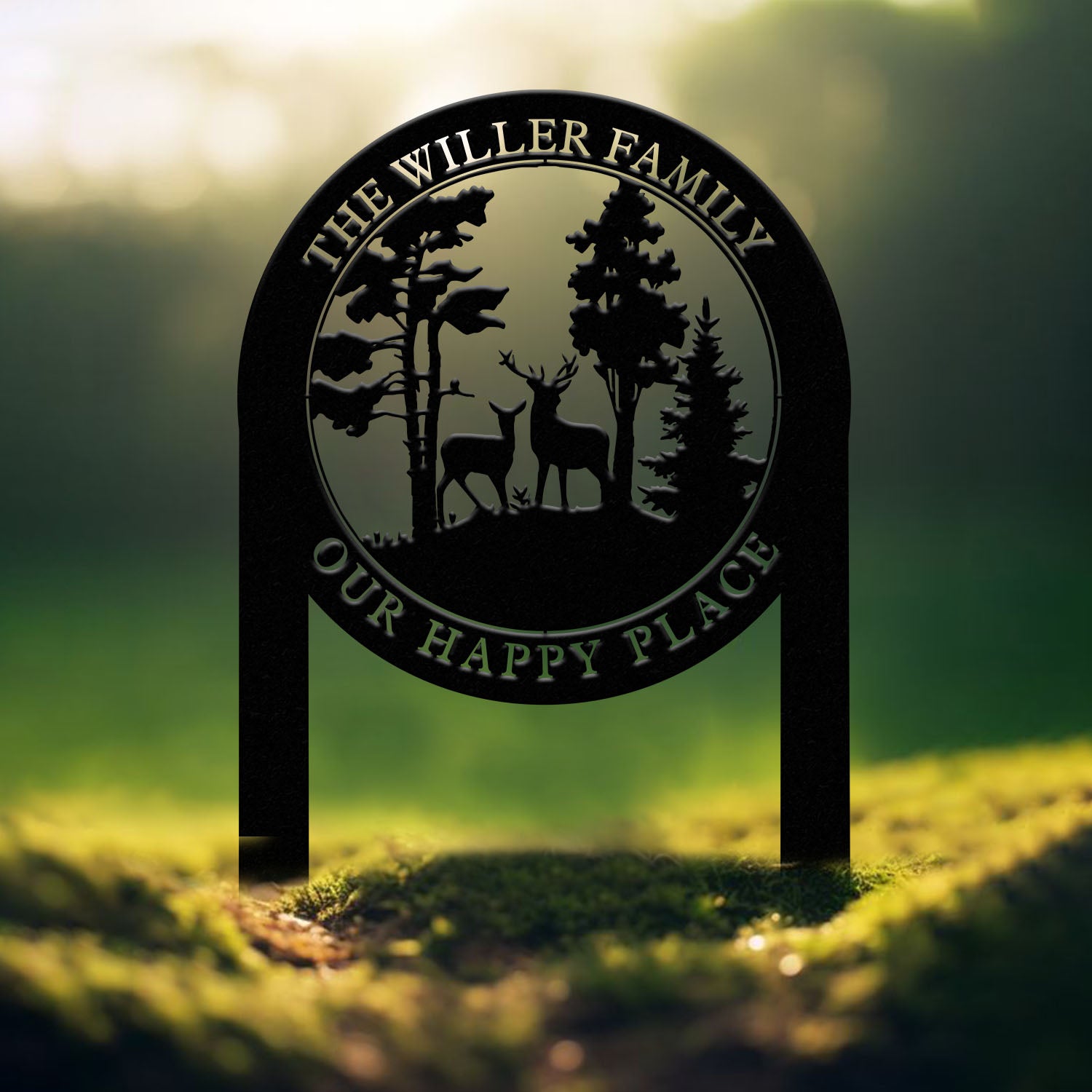 Personalized Custom Metal Deer Sign Stake, Custom Metal Name Signs, Metal Camping Sign, Last Name Signs, Cabin Sign, Gift For Dad
