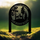 Personalized Custom Metal Deer Sign Stake, Custom Metal Name Signs, Metal Camping Sign, Last Name Signs, Cabin Sign, Gift For Dad