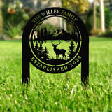 Personalized Custom Metal Deer Sign Stake, Custom Metal Name Signs, Metal Camping Sign, Last Name Signs, Cabin Sign, Gift For Dad