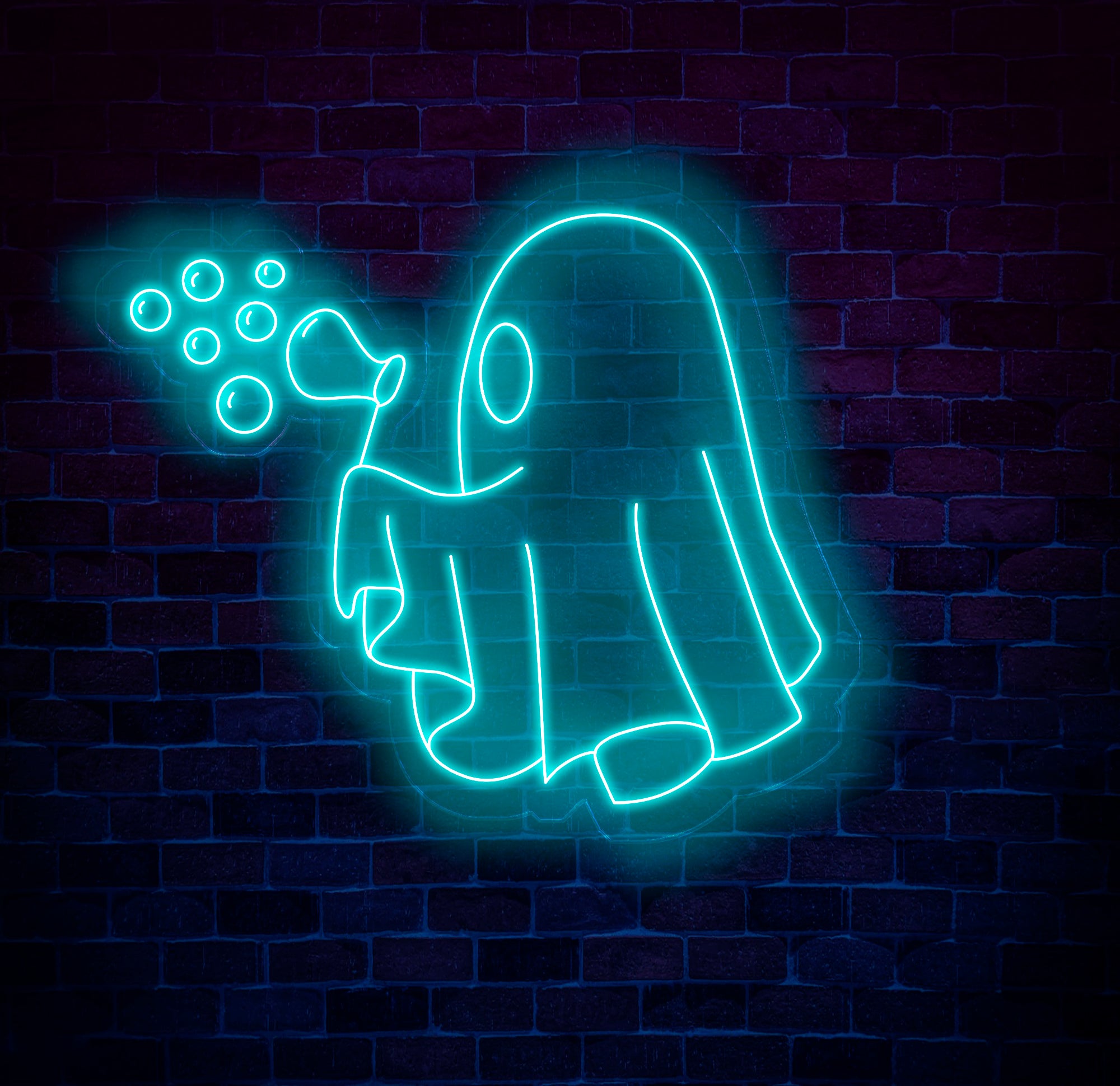 Bubbly Ghost Neon Sign, Halloween Ghost LED Light, Fun Ghost Bar Decor, Custom Neon Wall Art, Ghost Party Wall Decor, Unique Kids Room Sign