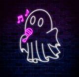 Singing Ghost Neon Sign, Karaoke Ghost LED Light, Fun Halloween Decor, Custom Ghost Neon Wall Art, Kids Room Decor, Party Wall Neon
